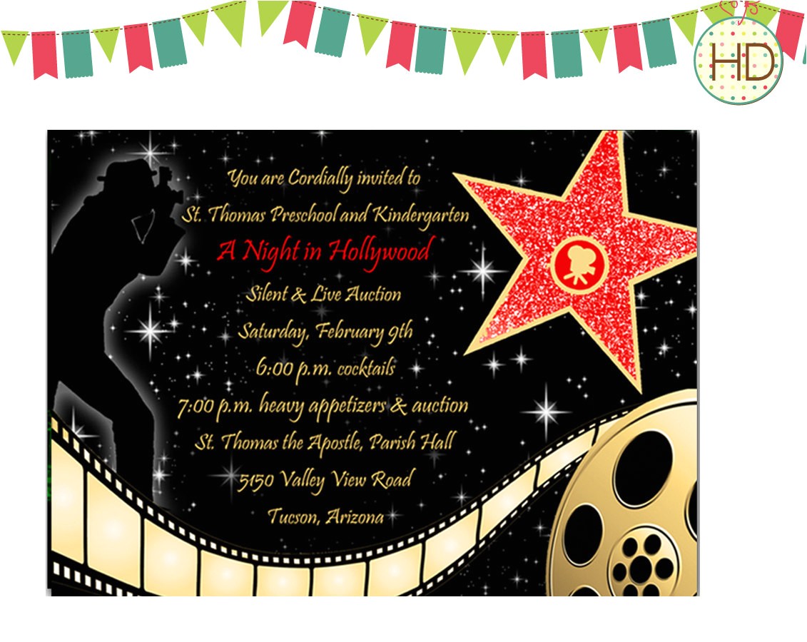 Hollywood theme Party Invites Hollywood Party Invitations Hollywood Party Invitations