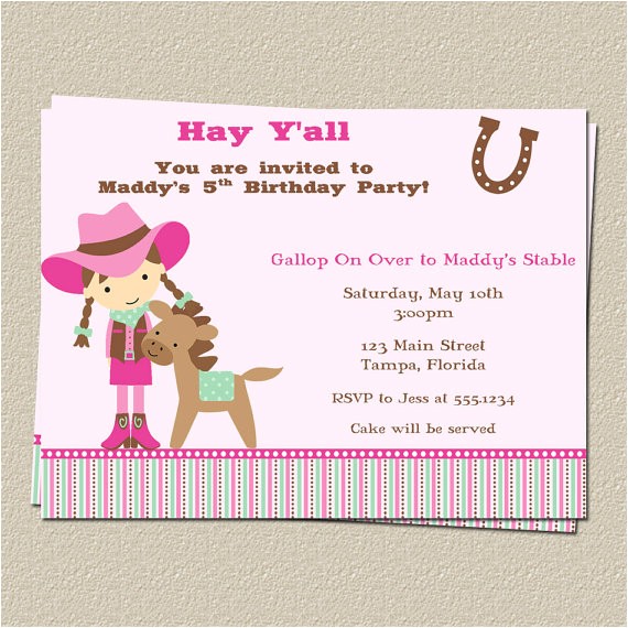 Horse themed Party Invitations Free Printable Horse Birthday Party Invitations Free