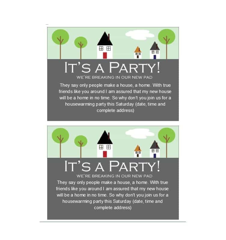 House Party Invitation Template 40 Free Printable Housewarming Party Invitation Templates