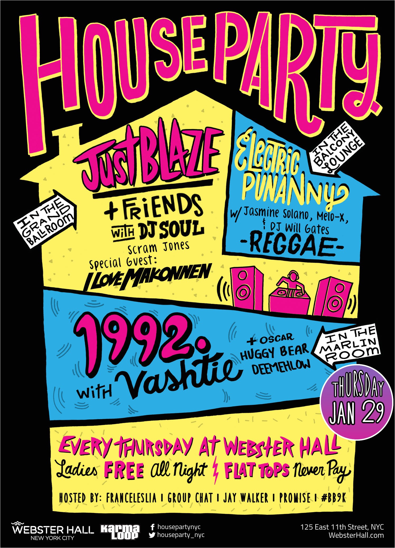 House Party Invitation Template Invite 1992 the Party at Webster Hall X House Party
