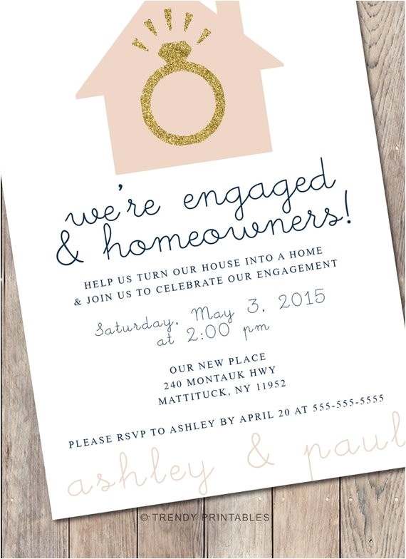 Housewarming and Engagement Party Invitations Engagement Party Invitation Housewarming Party by