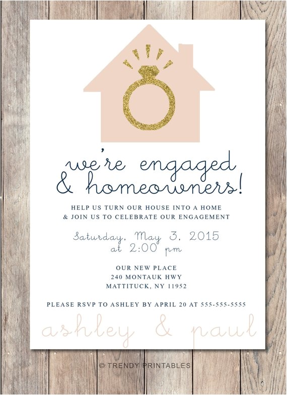 Housewarming and Engagement Party Invitations Engagement Party Invitation Housewarming Party by