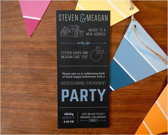 Housewarming and Engagement Party Invitations Housewarming Engagement Party Invitation Customizable
