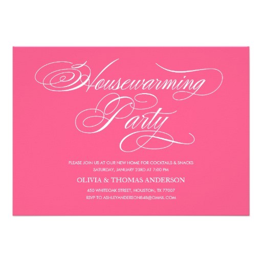 Housewarming Party Invitation Wording for Gifts Pink Housewarming Party Invitations 5 Quot X 7 Quot Invitation