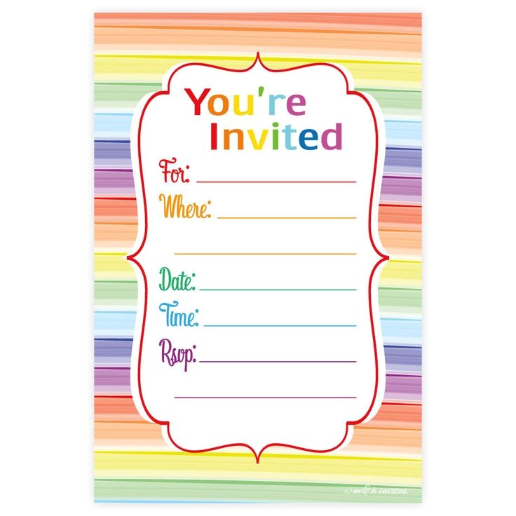 How to Fill Out Birthday Party Invitations 200 Best Images About Rainbow Printables On Pinterest