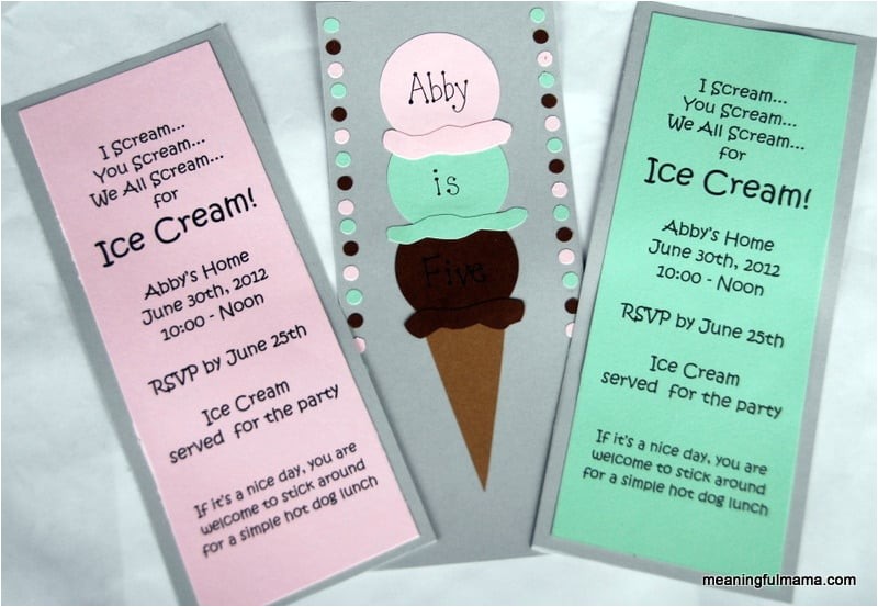 How to Make Homemade Birthday Party Invitations Homemade Ice Cream Birthday Invitations