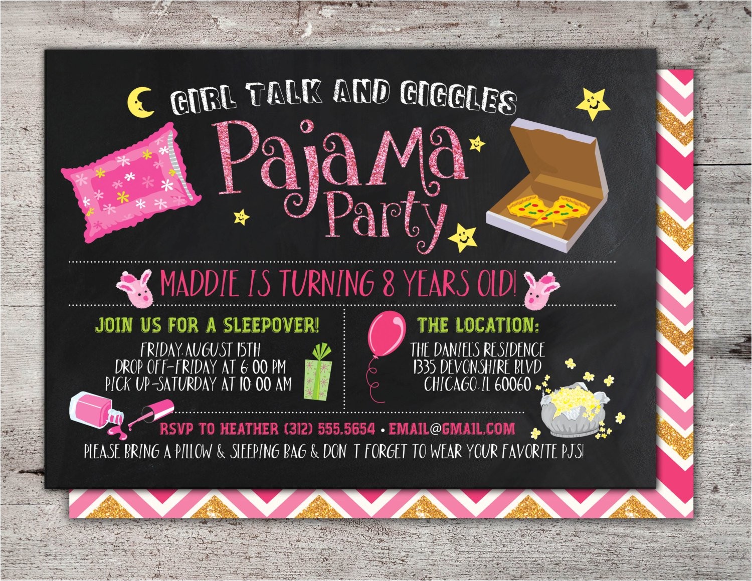 How to Make Slumber Party Invitations Slumber Party Invitation Girls Slumber Party Invitations