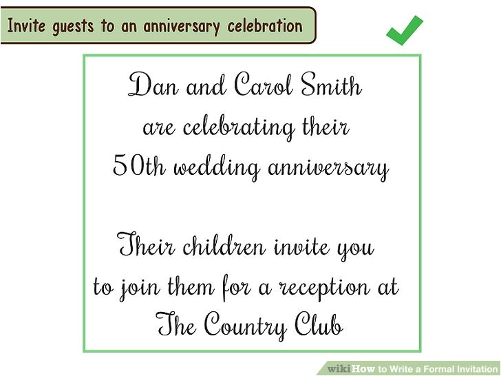 How to Write An Invitation to A Dinner Party 4 Ways to Write A formal Invitation Wikihow