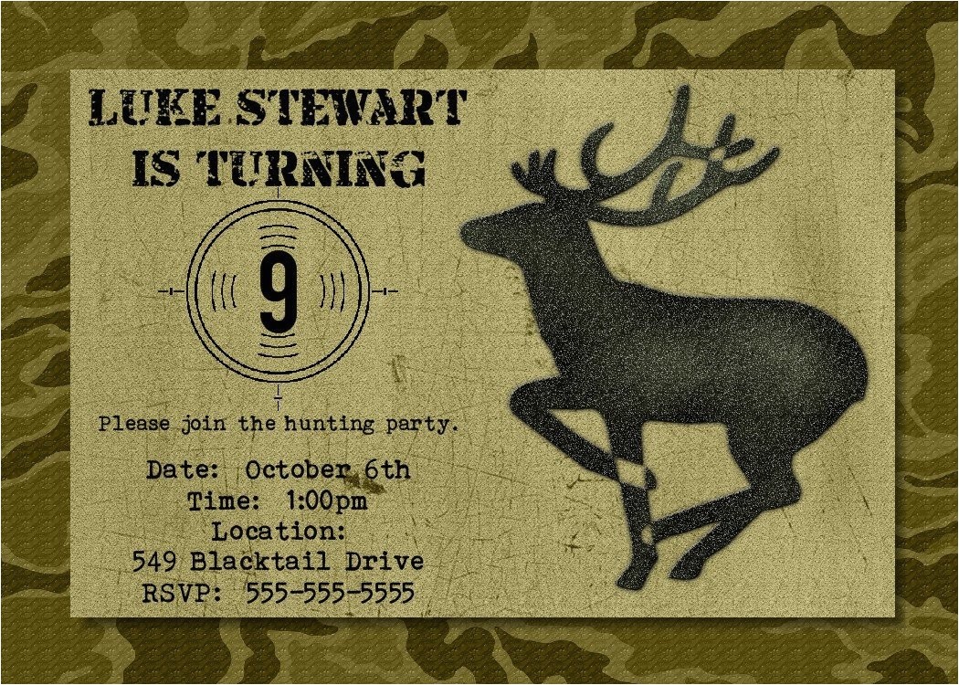 Hunting Birthday Party Invitations Hunting Birthday Party Invitation Printable by Photogreetings