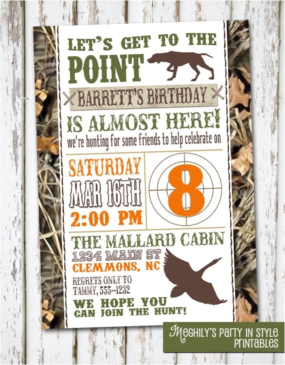 Hunting Birthday Party Invitations Hunting theme Birthday Invitation by Meghilys On Etsy