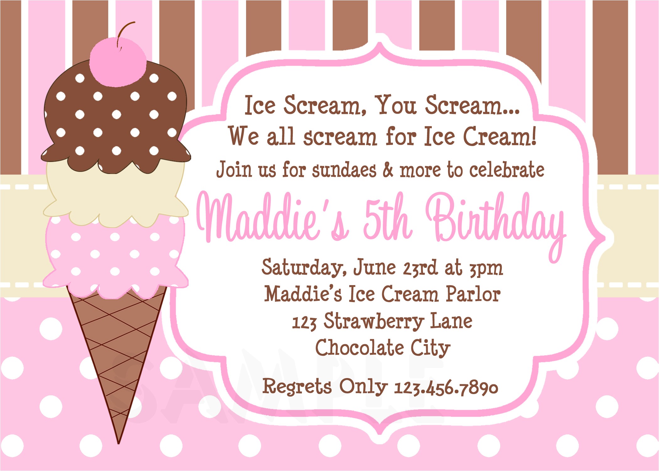 Ice Cream Party Invitations Wording Ice Cream Birthday Party Invitations Dolanpedia