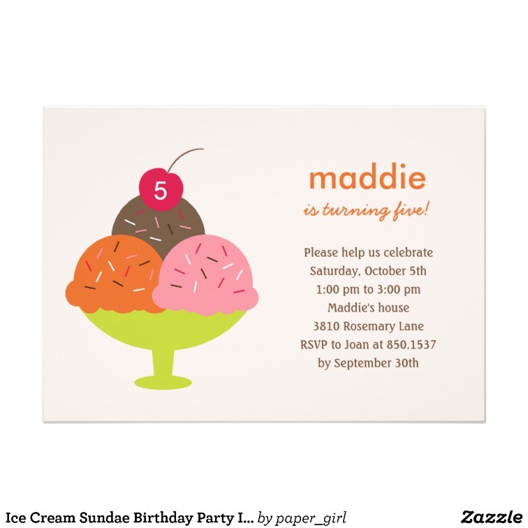 Ice Cream Sundae Party Invitations Ice Cream Sundae Birthday Party Invitation Pink Zazzle Ice Cream Sundae Party Invitations Ice Cream Sundae Birthday Party Invitation Pink Zazzle