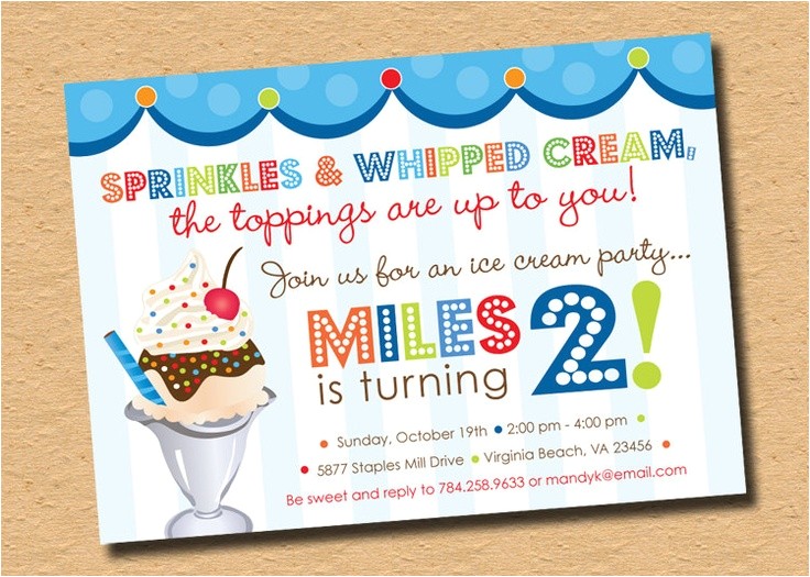 Ice Cream Sundae Party Invitations Ice Cream Sundae Birthday Party Invitation Red Blue Ice Cream Sundae Party Invitations Ice Cream Sundae Birthday Party Invitation Red Blue