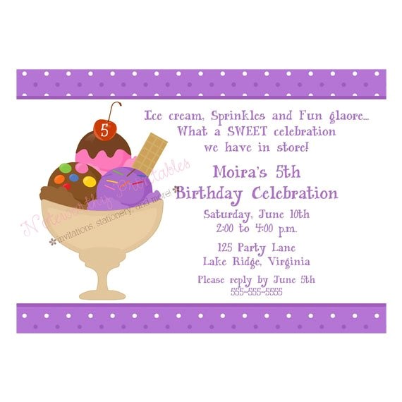 Ice Cream Sundae Party Invitations Printable Invitation Birthday Ice Cream Party by Ice Cream Sundae Party Invitations Printable Invitation Birthday Ice Cream Party by