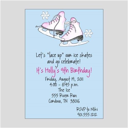 Ice Skating Birthday Party Invitations Free Printable Printable Ice Skate Birthday Invitations