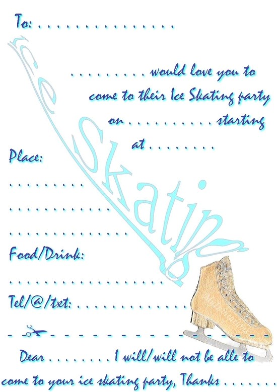 Ice Skating Party Invitations Free Printable Ice Skating Birthday Invitations Ideas Bagvania Free