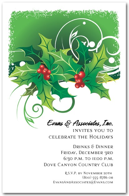 Images Of Holiday Party Invitations Sprigs Of Holly Holiday Invitations Christmas Invitations