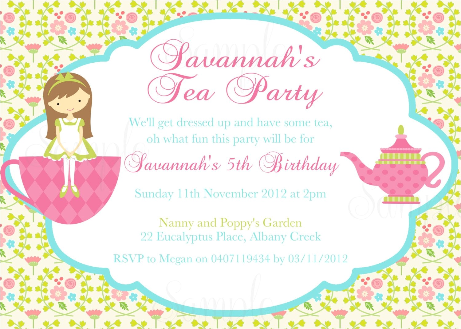 Images Of Tea Party Invitations Tea Party Birthday theme Printable Invitation and Gift Favor Images Of Tea Party Invitations Tea Party Birthday theme Printable Invitation and Gift Favor