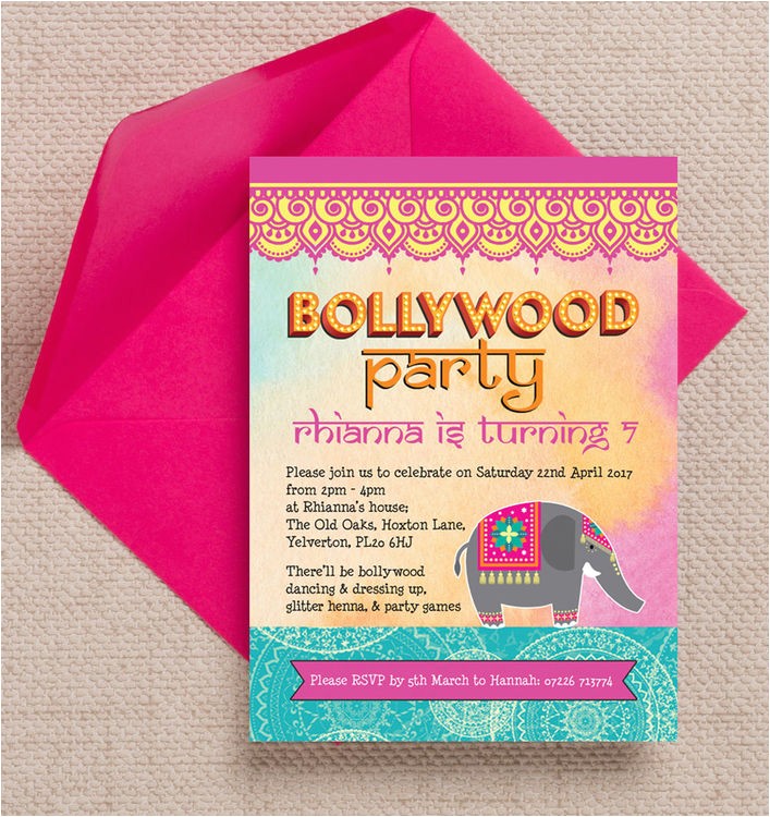 Indian Birthday Party Invitations Bollywood Children 39 S Party Invitation From 0 80 Each