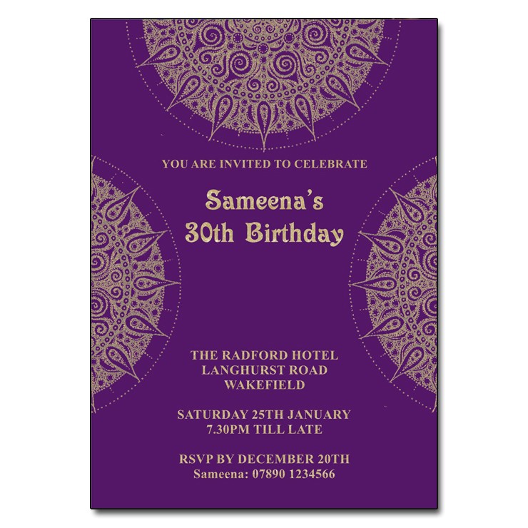 Indian Birthday Party Invitations Indian Mandala Party Invitations the Invitation Boutique