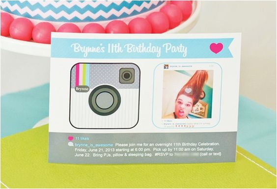 Instagram Party Invitations Cute Clever Instagram Birthday Party Logos Instagram