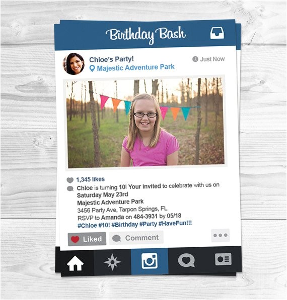 Instagram Party Invitations Instagram Birthday Party Invitations Party by