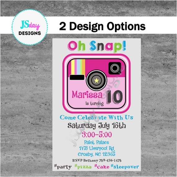 Instagram Party Invitations Instagram Emoji Tween Teen Birthday Invitation Cellphone