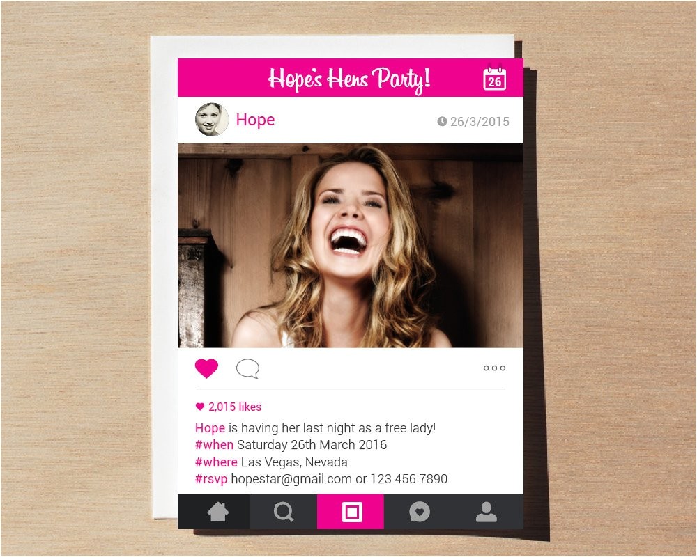 Instagram Party Invitations Instagram Inspired Hens Party Invitation Digital File Only