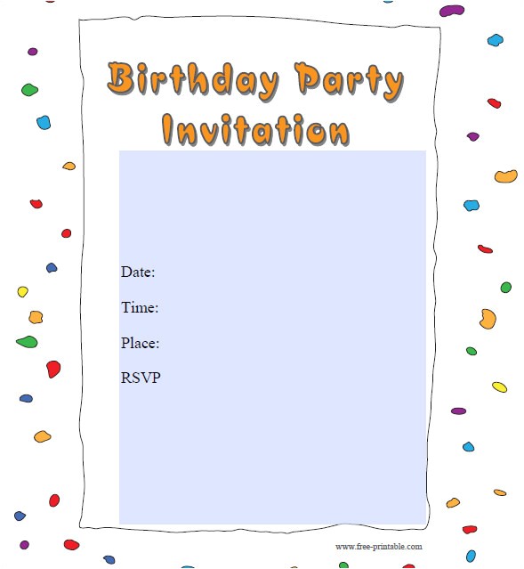 Internet Party Invitations 50 Printable Birthday Invitation Templates Sample Templates