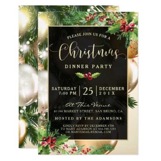 Invitation for Christmas Dinner Party Stylish Black White Dinner Party Invitations Invitation for Christmas Dinner Party Stylish Black White Dinner Party Invitations