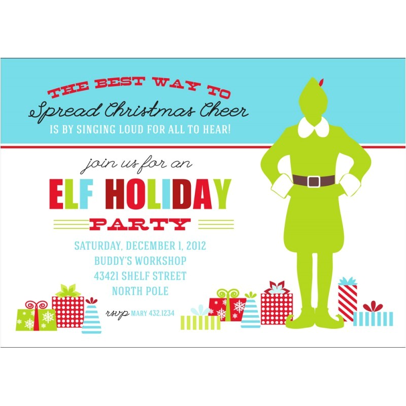Invitation for the Christmas Party Buddy the Elf Christmas Party Printable Invitation