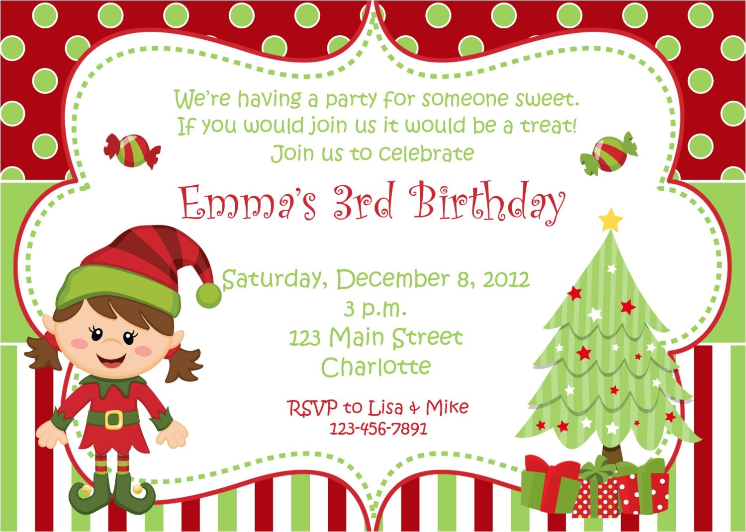 Invitation for the Christmas Party Christmas Birthday Party Invitation Christmas Birthday