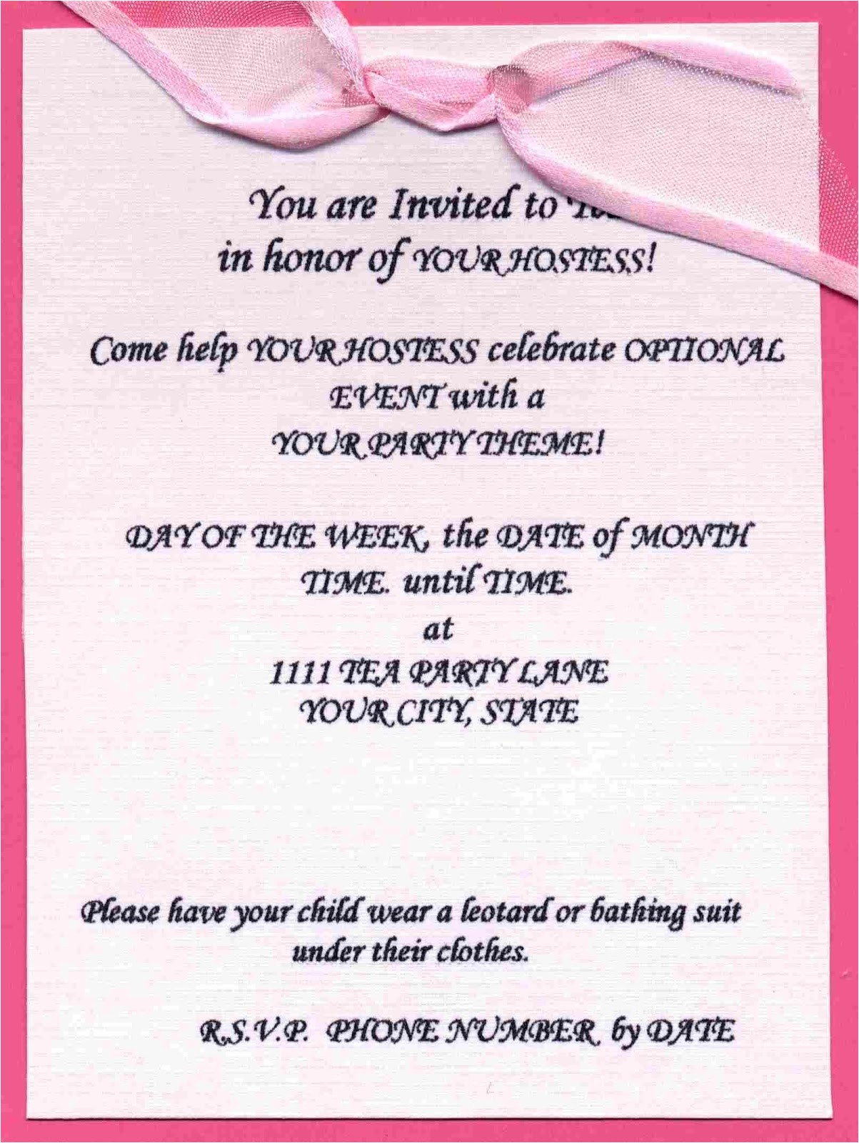 Invitation format for Party 15 Lovely Kids Birthday Party Invitation Letter Sample
