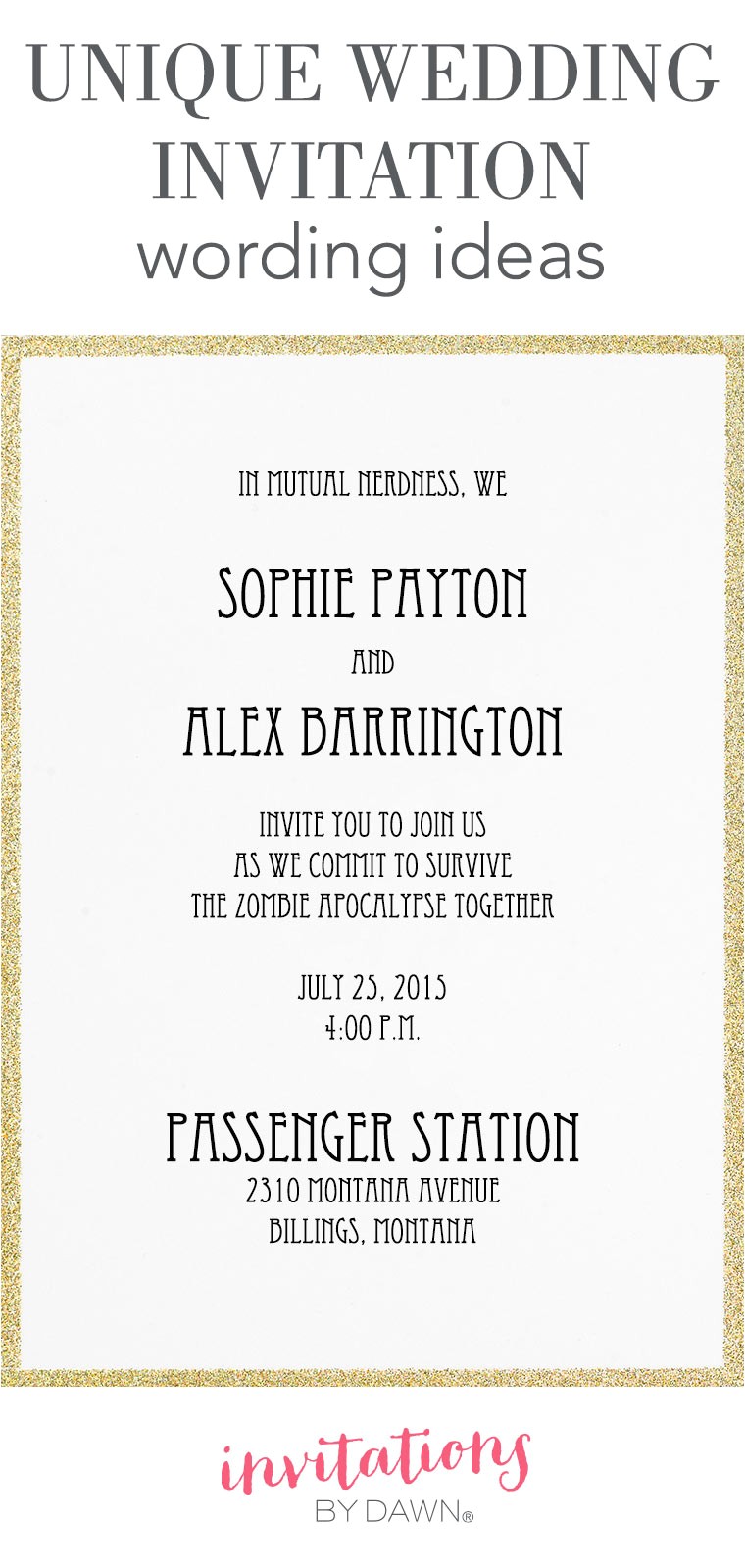 Invitation Sayings for Weddings Unique Wedding Invitation Wording Ideas Invitations by Dawn