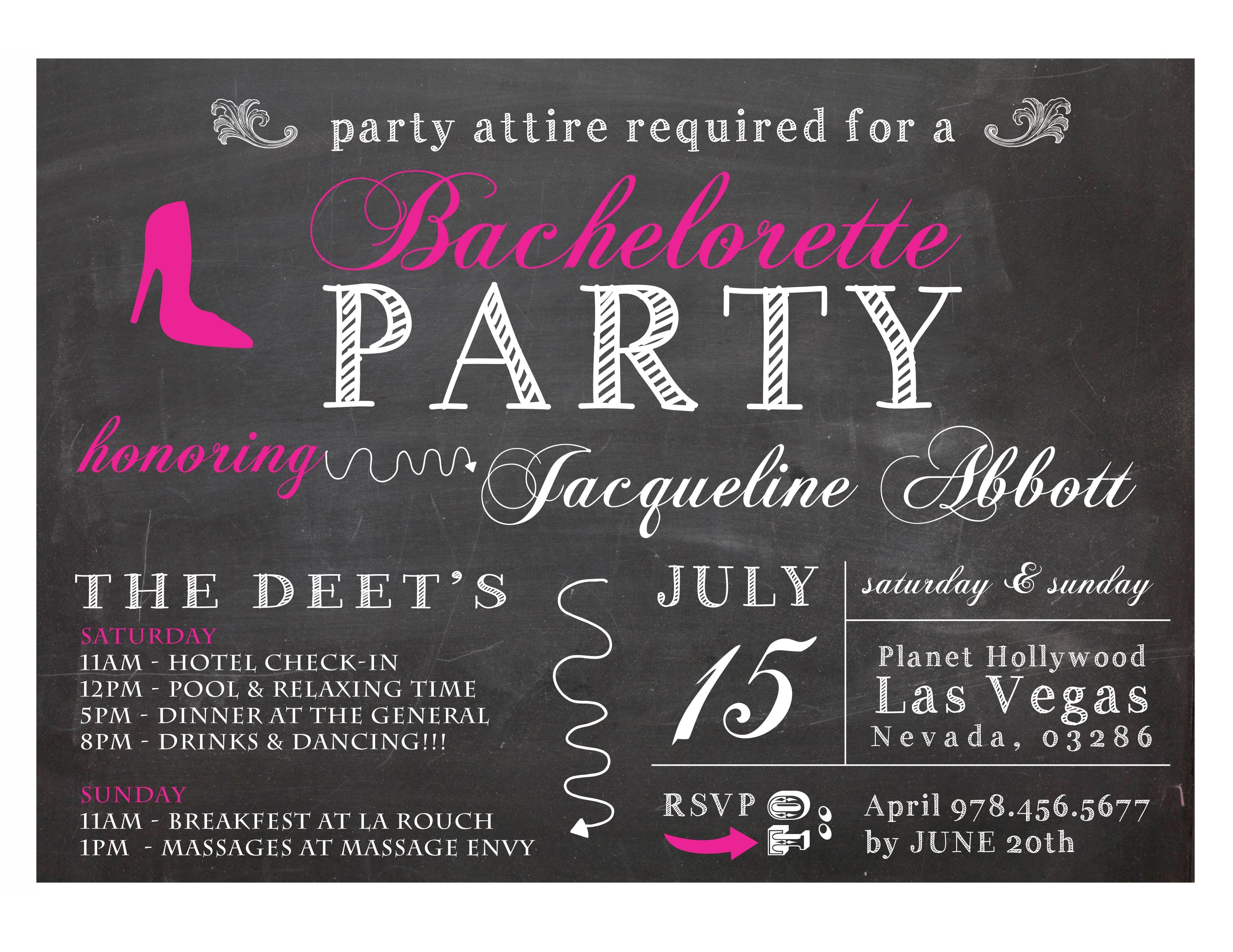 Invitation to A Bachelorette Party Wording Bachelor Party Invitations Party Invitations Templates