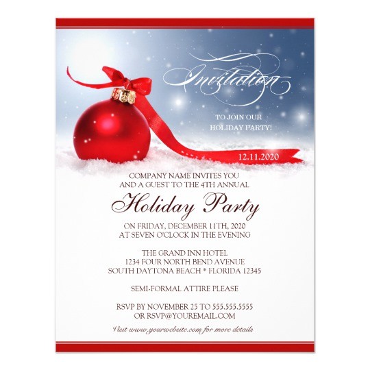 Invitation to A Company Christmas Party Corporate Holiday Party Invitation Template Zazzle Com