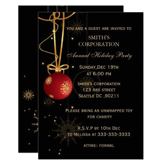 Invitation to A Company Christmas Party Elegant Corporate Holiday Party Invitations Zazzle Com
