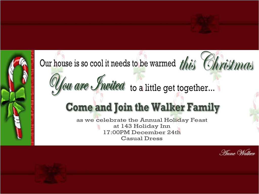Invitation Wording for Christmas Dinner Party Christmas Invitation Template and Wording Ideas