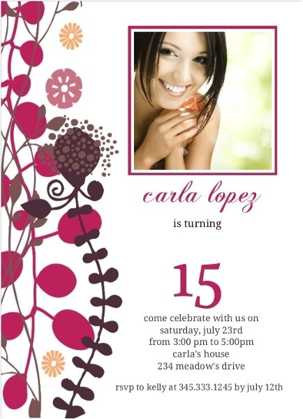 Invitations for 15 Birthday Party 15th Birthday Party Invitations A Birthday Cake Invitations for 15 Birthday Party 15th Birthday Party Invitations A Birthday Cake