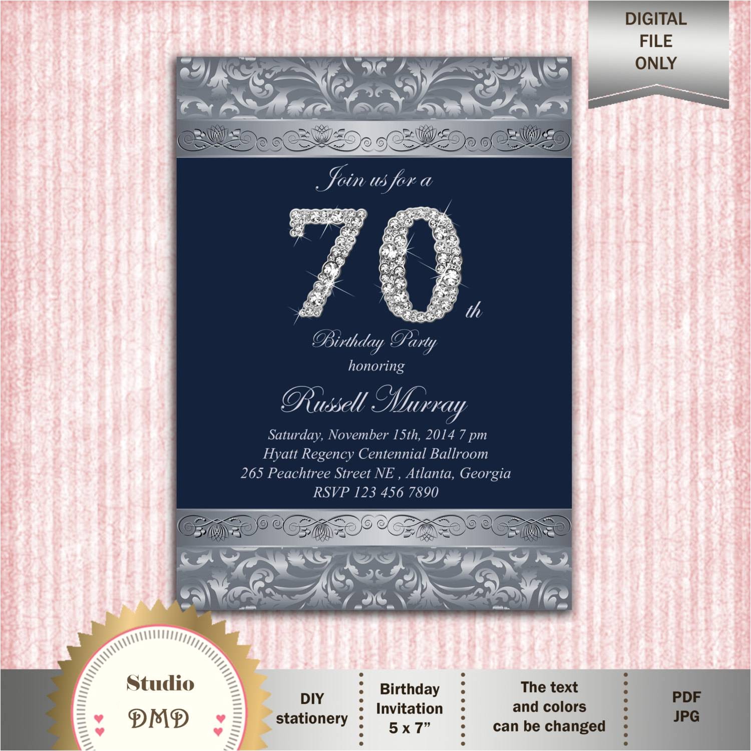 Invitations for 70th Birthday Party Templates 70th Birthday Party Invitations Party Invitations Templates