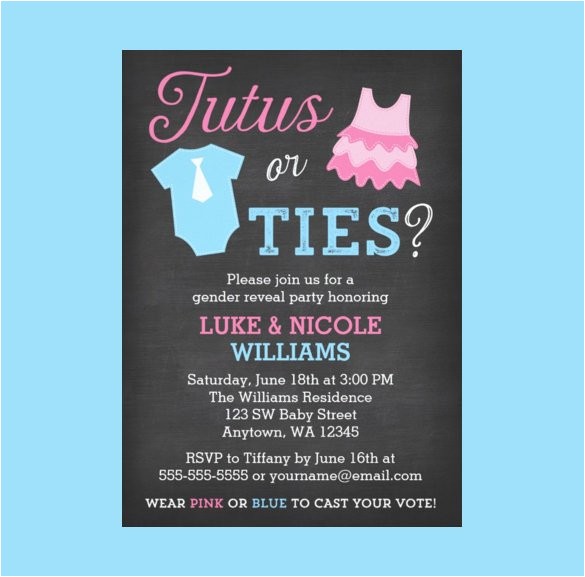 Invitations for Gender Reveal Party 36 Gender Reveal Invitation Template Free Premium