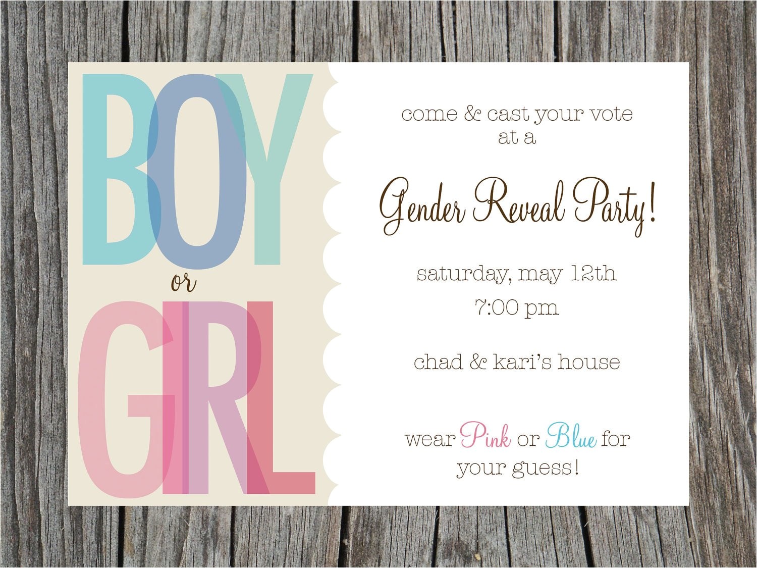 Invitations for Gender Reveal Party Gender Reveal Party Invitation Printable by Printyourheartout