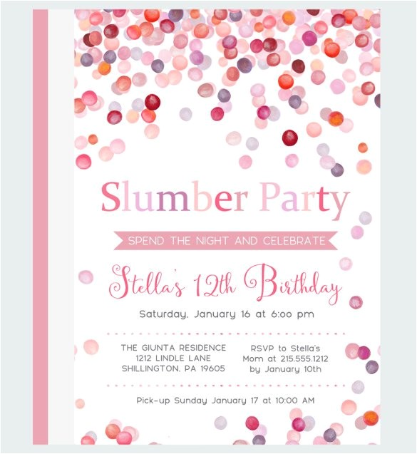 Invitations for Sleepover Party Templates 19 Party Invitation Templates Free Sample Example