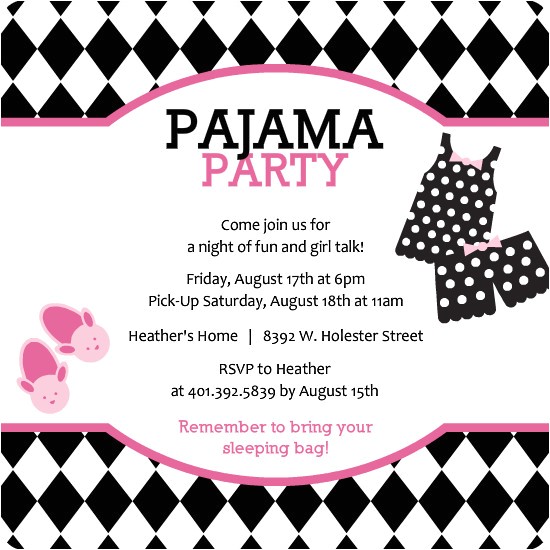 Invitations for Sleepover Party Templates Sleepover Party Invitations Template Best Template
