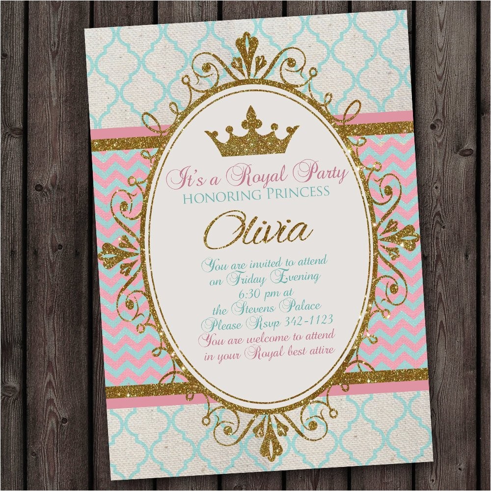 Invite A Princess to Your Party Princess Invitation Royal Party Gold Elegant with Free