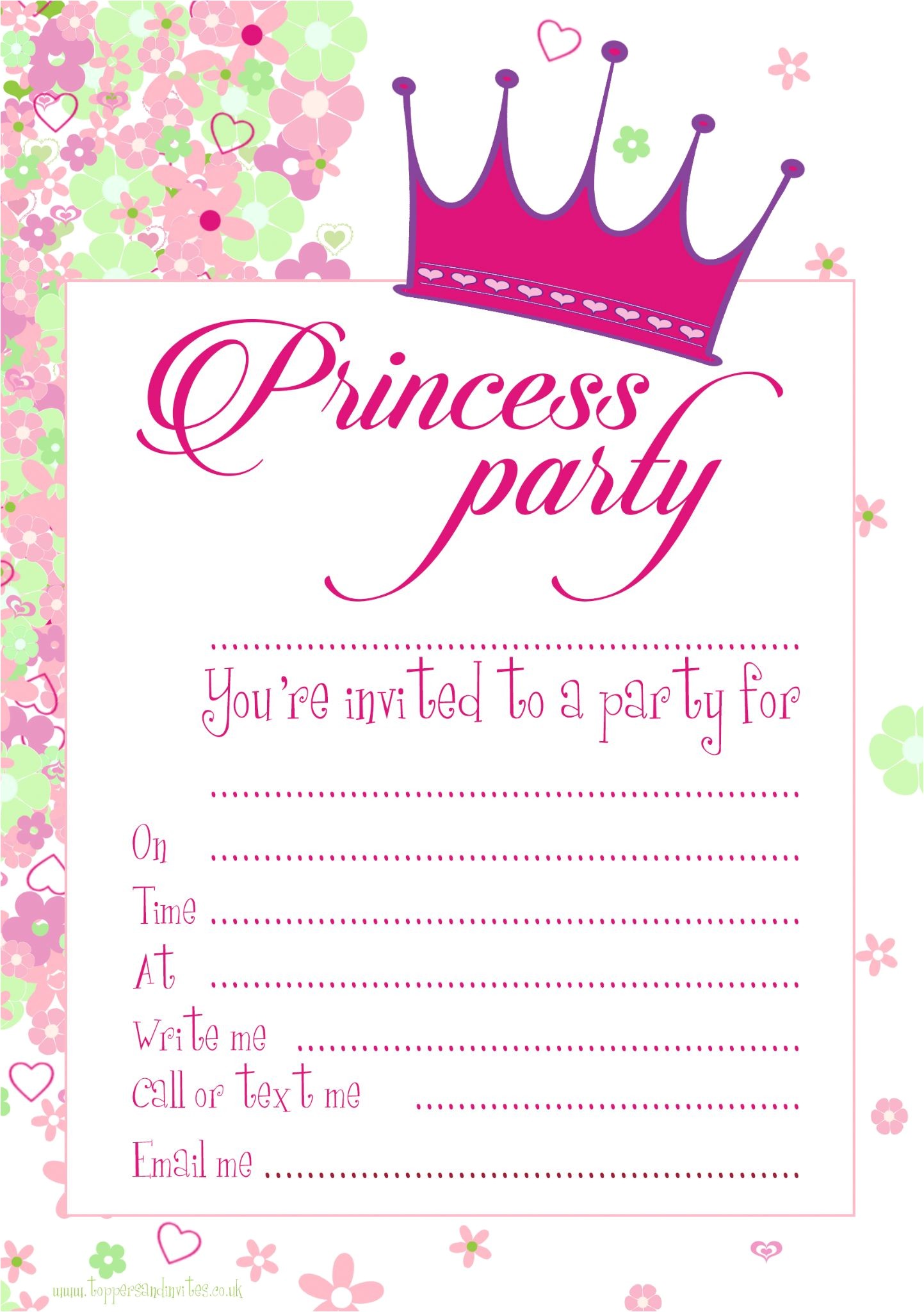 Invite A Princess to Your Party Princess Party Birthday Party Invites with Envelopes Pack