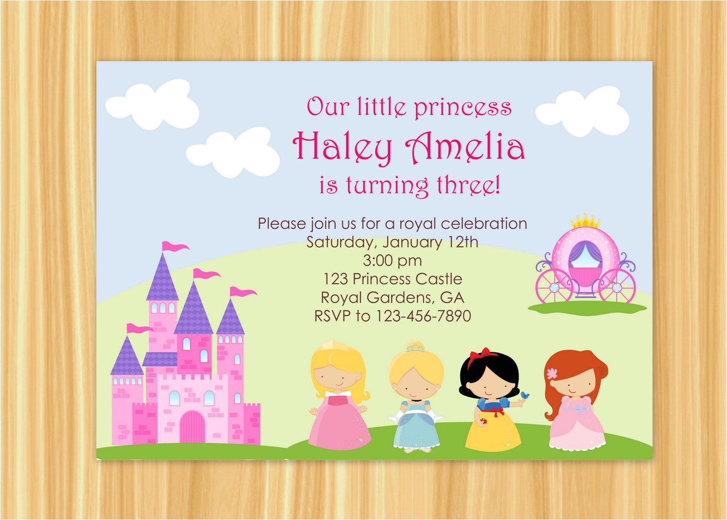 Invite A Princess to Your Party Princess Party Invitation Princess Party Birthday Snow