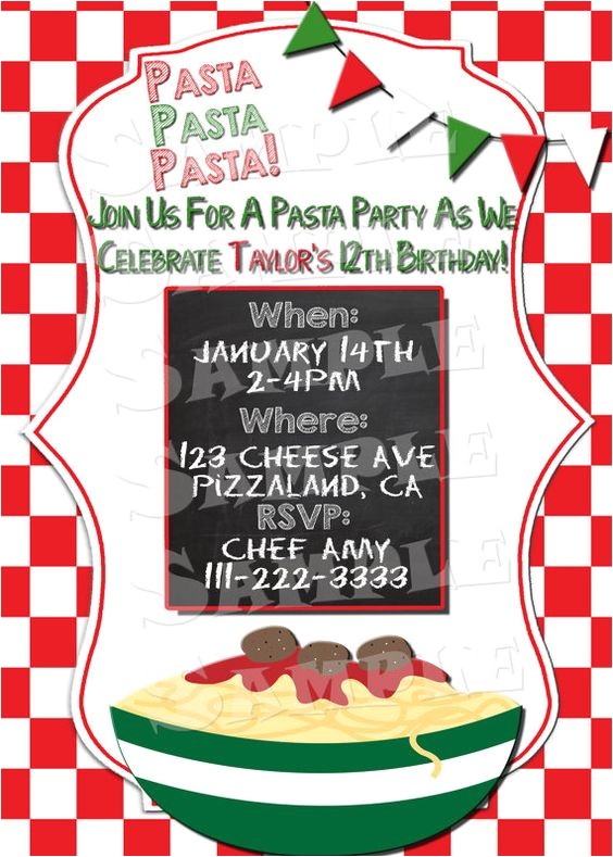 Italian themed Birthday Party Invitations Printable Quot Pasta Party Invitation Quot Italian themed Party Italian themed Birthday Party Invitations Printable Quot Pasta Party Invitation Quot Italian themed Party