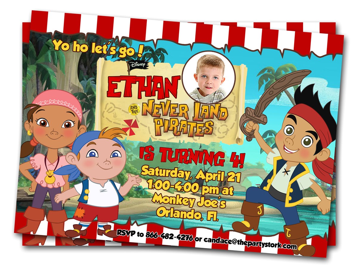 Jake and the Neverland Pirates Party Invitations Jake and the Neverland Pirates Birthday Invitations