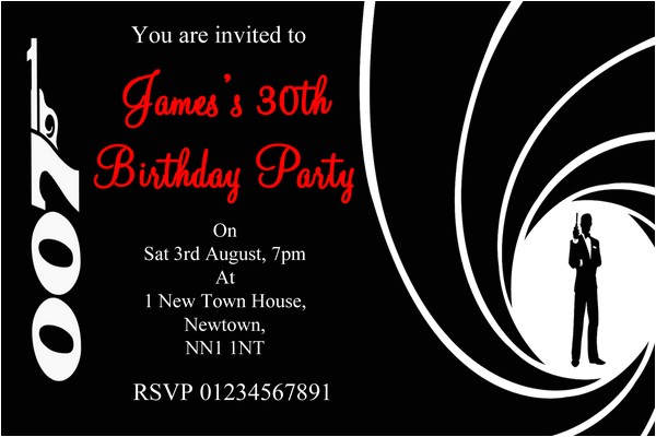 James Bond Party Invitation Wording James Bond Party Invitations